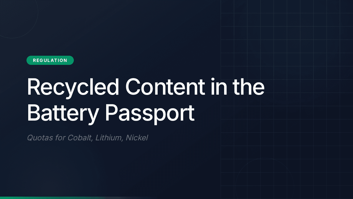 Battery Passport Recycled Content: 2031 Quotas